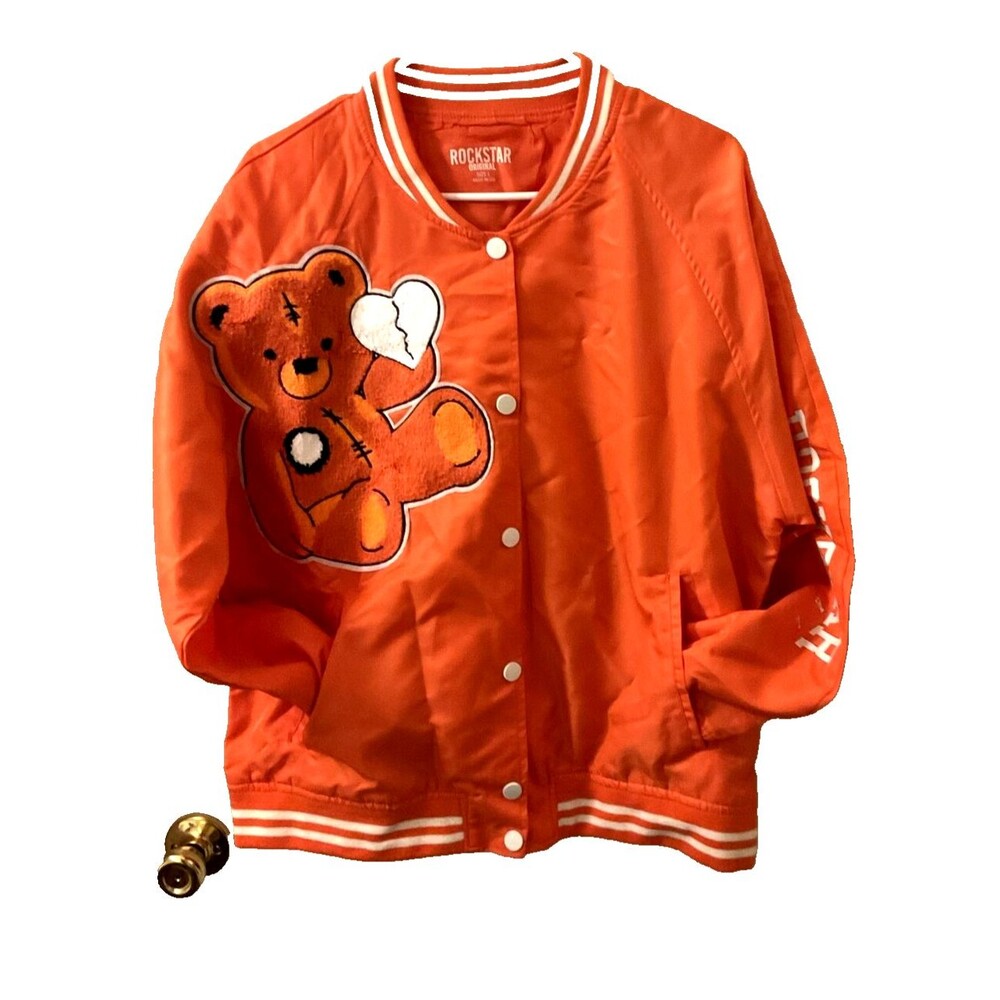 Orange Jacket, Size L, ROCKSTAR ORIGINAL, 🐻bear, swag style, Orange pop culture